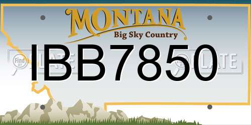 IBB7850 Montana License Plate