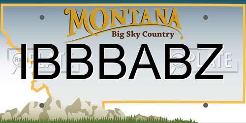 IBBBABZ Montana License Plate