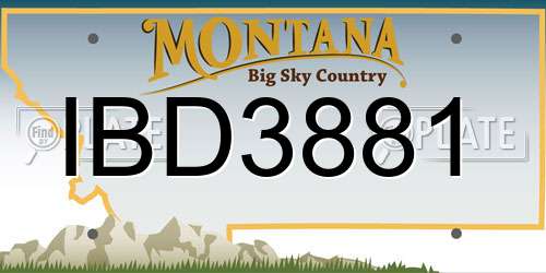 IBD3881 Montana License Plate