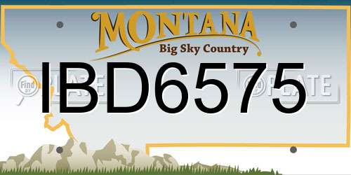 IBD6575 Montana License Plate