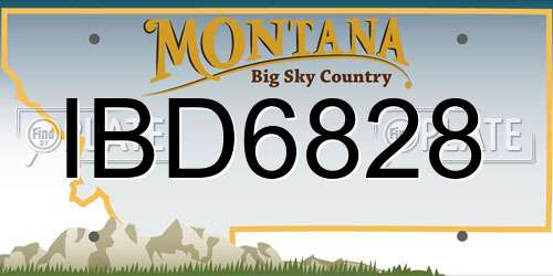 IBD6828 Montana License Plate