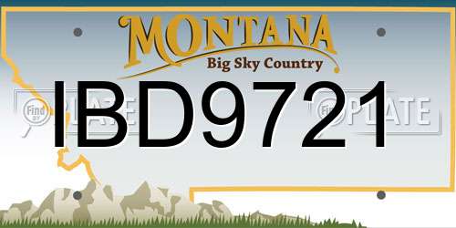 IBD9721 Montana License Plate