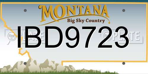 IBD9723 Montana License Plate