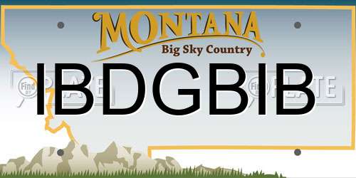 IBDGBIB Montana License Plate