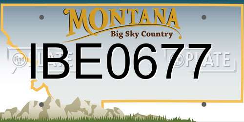 IBE0677 Montana License Plate