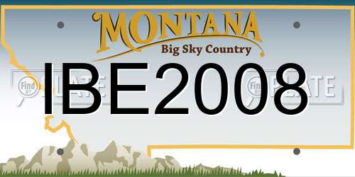 IBE2008 Montana License Plate