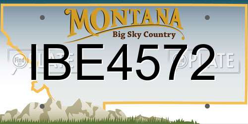 IBE4572 Montana License Plate