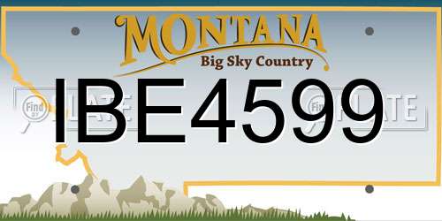 IBE4599 Montana License Plate