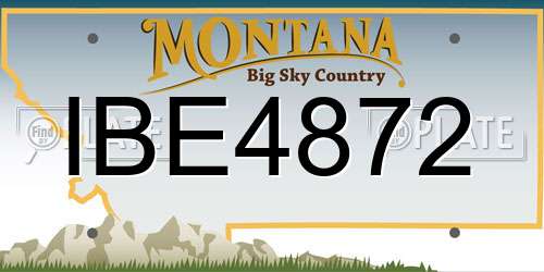 IBE4872 Montana License Plate