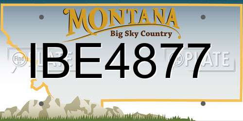 IBE4877 Montana License Plate