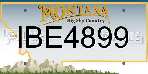 IBE4899 Montana License Plate