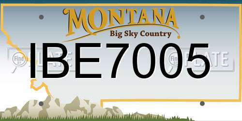 IBE7005 Montana License Plate