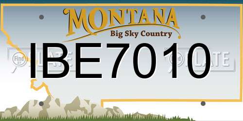 IBE7010 Montana License Plate