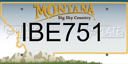 IBE751 Montana License Plate