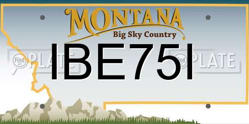 IBE75I Montana License Plate