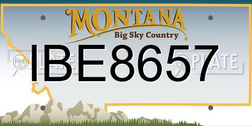 IBE8657 Montana License Plate