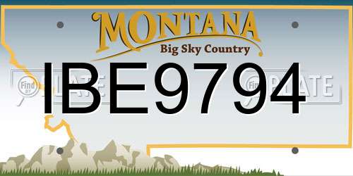 IBE9794 Montana License Plate