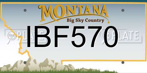 IBF570 Montana License Plate