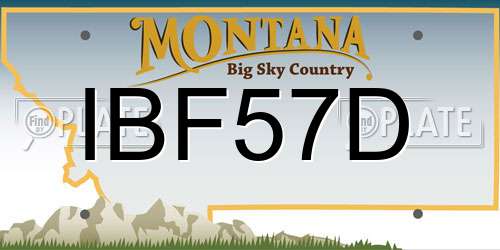 IBF57D Montana License Plate