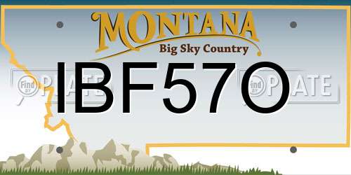 IBF57O Montana License Plate