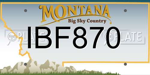 IBF870 Montana License Plate