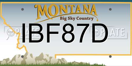 IBF87D Montana License Plate