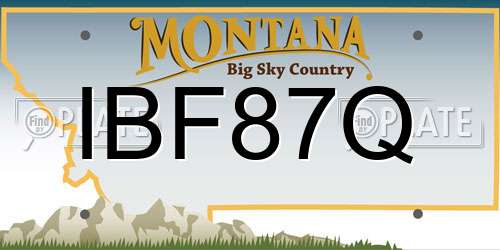 IBF87Q Montana License Plate