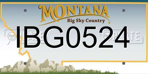 IBG0524 Montana License Plate