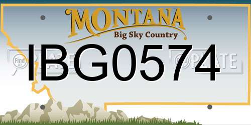 IBG0574 Montana License Plate