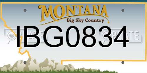 IBG0834 Montana License Plate
