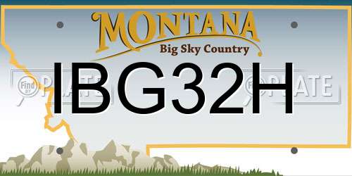 IBG32H Montana License Plate