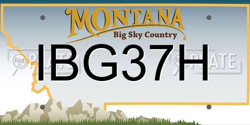 IBG37H Montana License Plate