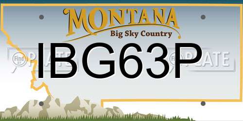 IBG63P Montana License Plate