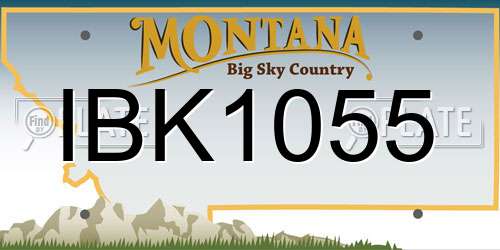 IBK1055 Montana License Plate