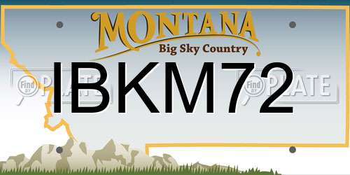 IBKM72 Montana License Plate