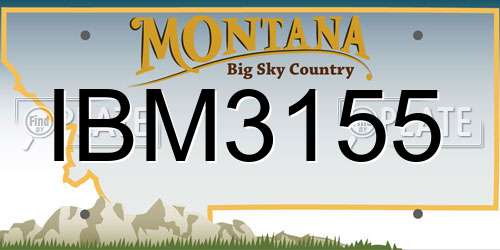 IBM3155 Montana License Plate