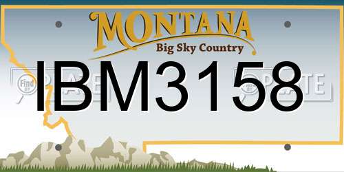 IBM3158 Montana License Plate