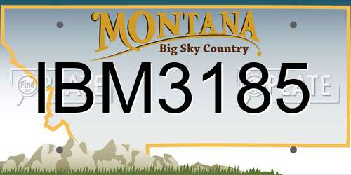 IBM3185 Montana License Plate