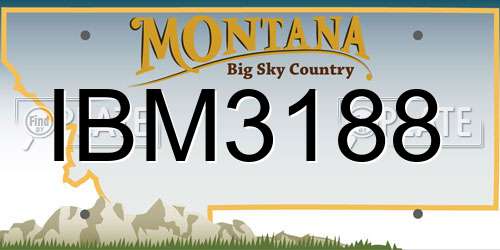 IBM3188 Montana License Plate