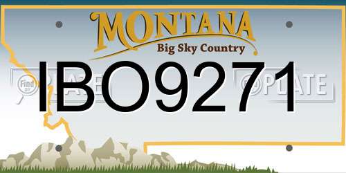IBO9271 Montana License Plate