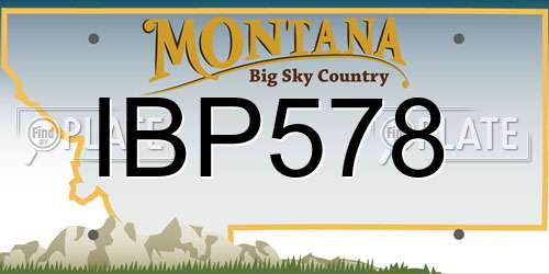 IBP578 Montana License Plate