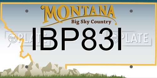 IBP83I Montana License Plate
