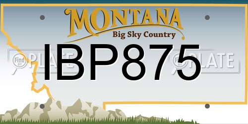 IBP875 Montana License Plate