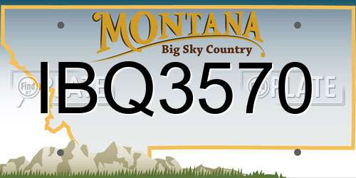 IBQ3570 Montana License Plate