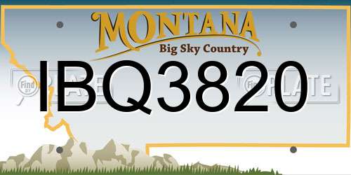 IBQ3820 Montana License Plate