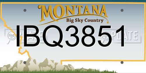 IBQ3851 Montana License Plate