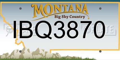 IBQ3870 Montana License Plate