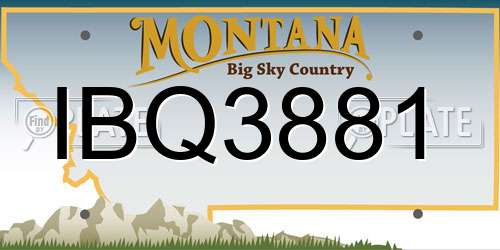 IBQ3881 Montana License Plate