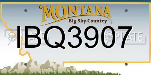IBQ3907 Montana License Plate