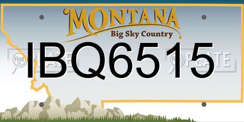 IBQ6515 Montana License Plate